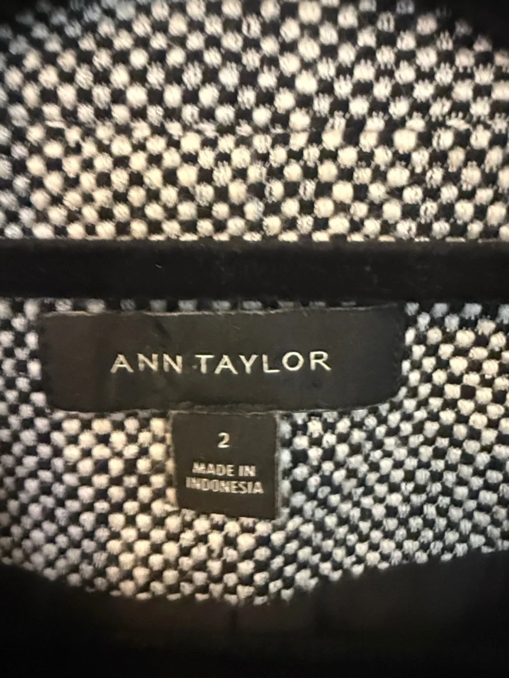 Ann Taylor Black and White Tweed Blazer